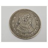 1957 Mexican One Peso , 10% Silver Coin