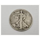 1945 Walking Liberty Silver Half  Dollar Coin