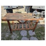 Nice Heavy Wood Work Table w Grinder