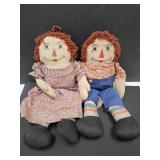 17" Vintage Raggedy Ann & Andy