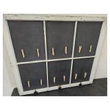 Primitive  Window Hat & Coat Rack Display 40 x 36"