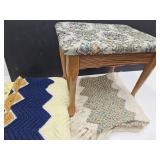 Bech with 2 Pretty Afghan Throws