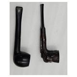 Vintage The Pipe & Hand Carved Pipe Marked 77