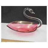 Art Glass Swan 8.5 "