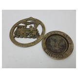 Brass ? Wisconsin Dells Ashtray & Trivet