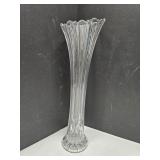 Vintage MCM Clear Swung Glass Vase 17.5"