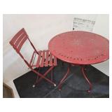 Metal Patio Table 29" wide & Chair