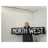 Vintage Embossed Sign NORTH WEST 51 x 10"