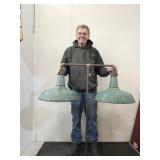 Porcelain Enamel Double Light Globe 18" W Each