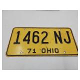 Vintage 1971 OHIO License Plate