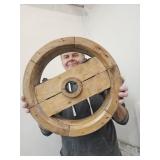 Vintage Wood Pulley Wheel 16 x 3 1/2" wide
