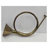 Vintage Brass Bugle Horn Decor See Size