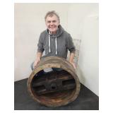 Antique Wood Pulley  Wheel 26 x 10 1/2" wide