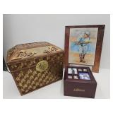 Metal Baseball Sign w Storage Boxes