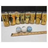 3 Marble Eggs French Decor Moulin Rouge 8 Glasses