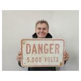 Vintage Embossed DANGER Sign 18 x 12" Metal