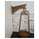 Oak Wood Wall Mount Shelf 48" high