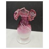 Beautiful Ruffled Art Glass Vase 8" High