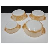 Fire King Peach Luster Bowl Set