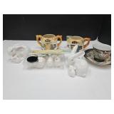 Oriental Tea Cup & Saucer Mini Dish Set Bunnies +