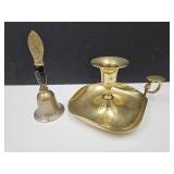 Vintage Brass Bell 5" h  &  Candleholder