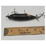 Vintage Wood Fishing Lure w Glass Eyes