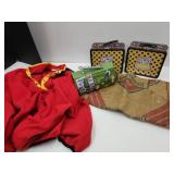 Lot of Lunch Boxes Burlap Bag Marlboro Sz.XL Shirt