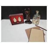 Oriental Statues w/Box 3.5" High & Buddha+