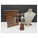 2 Jewelry Displays & Jewelry Box