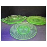Uranium Glass Plates One w Nics