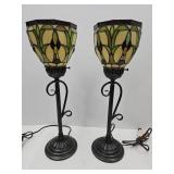 2 Stained Glass?  table Lamps 22 1/2"h
