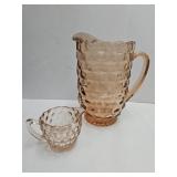 Pink Fostoria? Glass Pitcher & Creamer