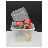 27 Quart Tote w/Fisher Price Little People Toys +