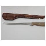 Case XX 9" Fillet Knife w Leather Sheath
