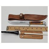 Case XX Knife w Leather Sheath & Case Moon stick