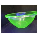 Uranium Glass Mixing Bowl 11" Wide