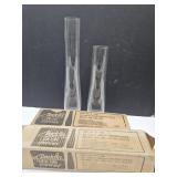 2 Aladdin Chimney Globes, 1 Nic, 1 Sm Crack w Box