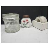 Tobacco Humidor, Porcelain Moistener, Tulip Shaker