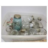 Tote Full of Canning Jars Needs Cleaned See Pic