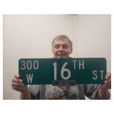 Metal 16th Street Sign w Bracket