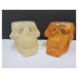 2 Acrylic Skull Candle Holders
