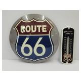 Metal ROUTE 66 16' Wide Sign & 12' Thermometer