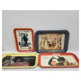 4 Coca Cola Metal Advertising Trays