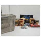 Zippo Case & Tin, Tote Full of Advertising Tins +