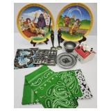 Snoopy Bank, McDonald Plates, Bandanas, Pewter