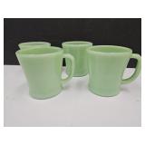 Set of 4 Vintage Jadite Coffee Mugs