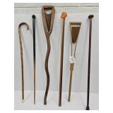 Lot of Canes / Walking Sticks Skull Head +