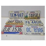 6 OHIO License Plates Matched Pairs