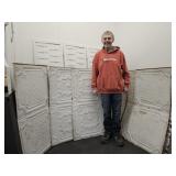 6 Antique Punched Tin Ceiling Tiles 24 x 48' Each