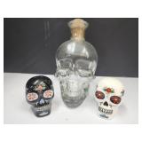 Skull Head Decanter & Salt & Pepper Shakers